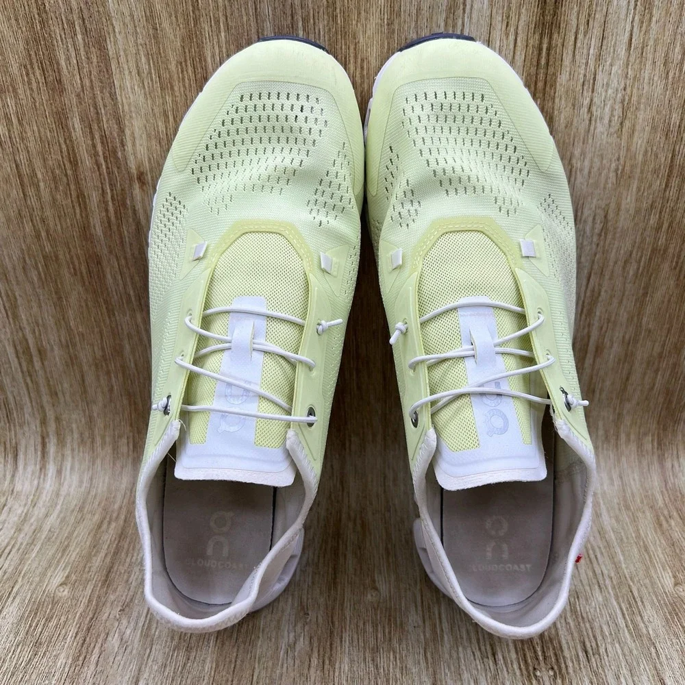 On Cloudcoast Running Shoes Men's Size 12 Lime White Mesh CloudTec 3MD10531077